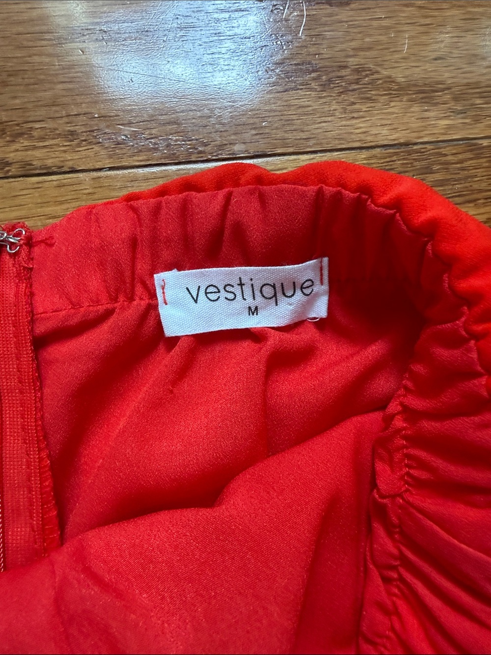 vestique Red Off-Shoulder Ruffle Romper - Picture 2 of 3